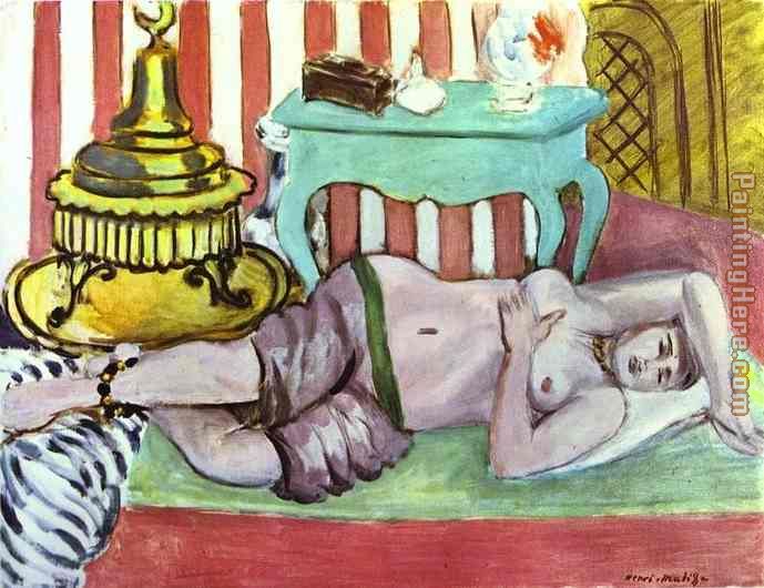 Odalisque with Green Scarf painting - Henri Matisse Odalisque with Green Scarf art painting